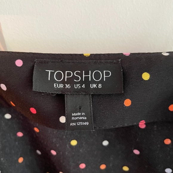TOPSHOP Polka Dot Mini Slip Dress - Picture 2 of 2